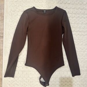 Express Contour Brown Long Sleeve Bodysuit